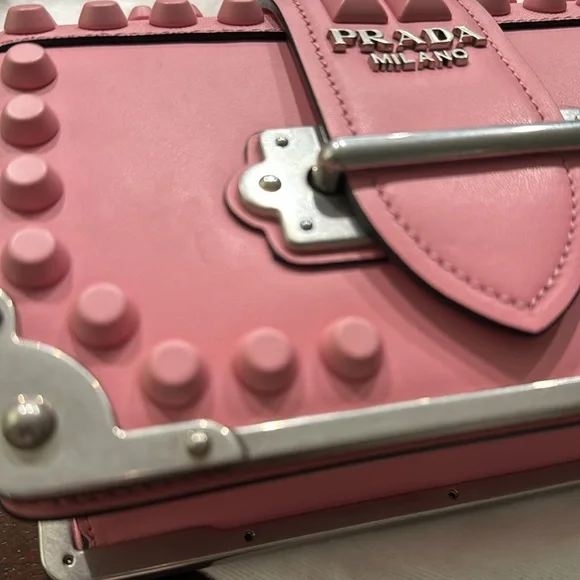 Prada Pink Mini Studded Cahier Bag - Picture 7 of 12